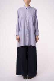 Striped luxury cotton open back shirt