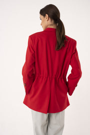 Ruby red wool adjustable blazer