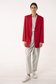 Ruby red wool adjustable blazer