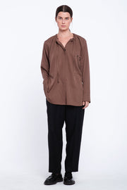 Cocoa fluid tencel collar shirt