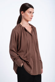 Cocoa fluid tencel collar shirt