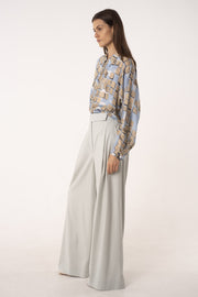 Sage viscose&wool high waisted wide pants