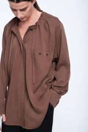 Cocoa fluid tencel collar shirt