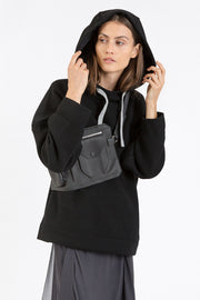Black leather belt bag
