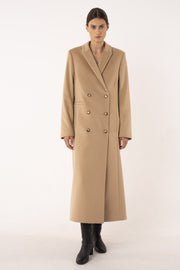 Oatmeal wool and cashmere tailored coat