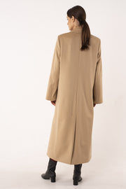 Oatmeal wool and cashmere tailored coat