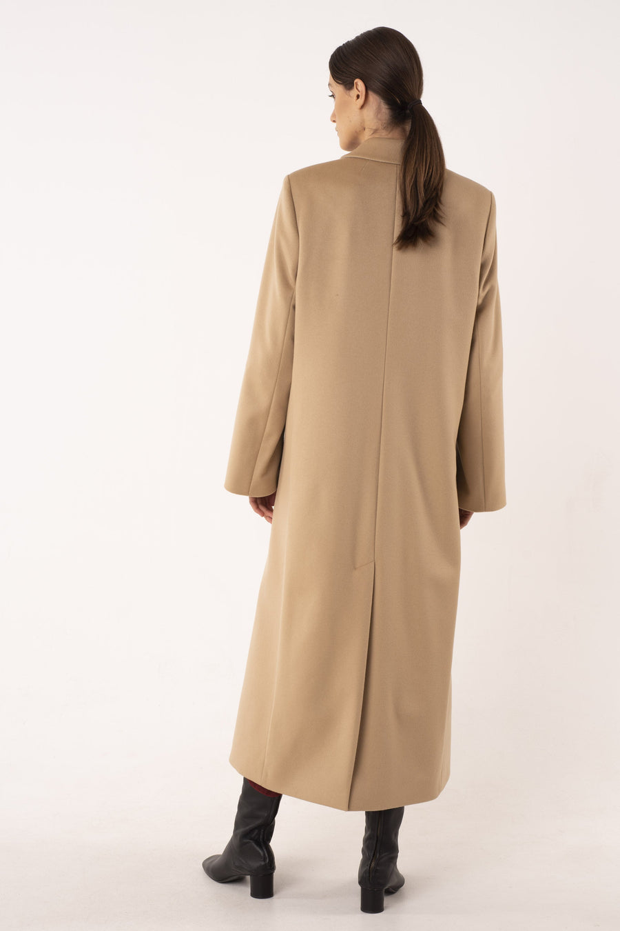 Oatmeal wool and cashmere tailored coat