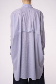 Striped luxury cotton open back shirt