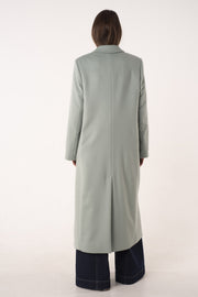 Sage wool and cashmere tailored coat