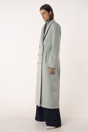 Sage wool and cashmere tailored coat