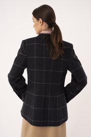 Dark blue wool widow pane jacket