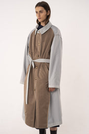 Sage cotton reversible trench coat