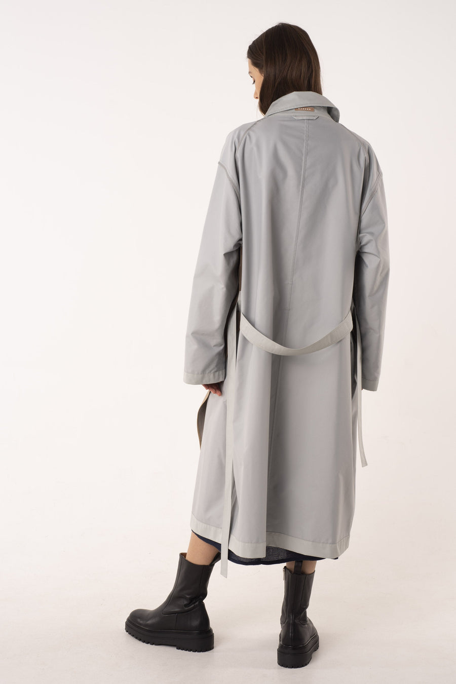 Sage cotton reversible trench coat