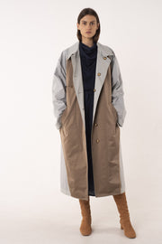 Sage cotton reversible trench coat