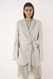 Sage viscose&wool belted jacket
