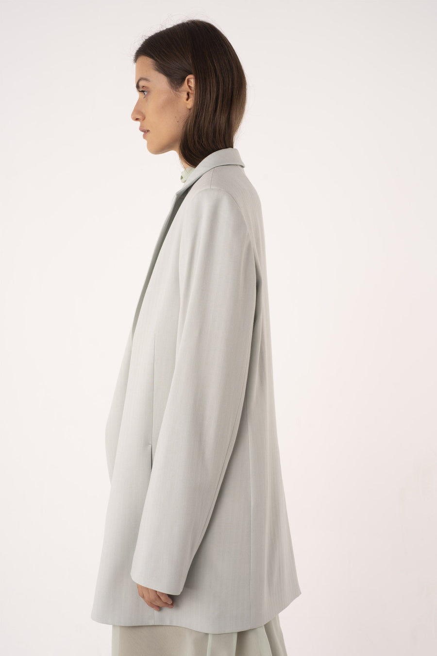 Sage viscose&wool belted jacket