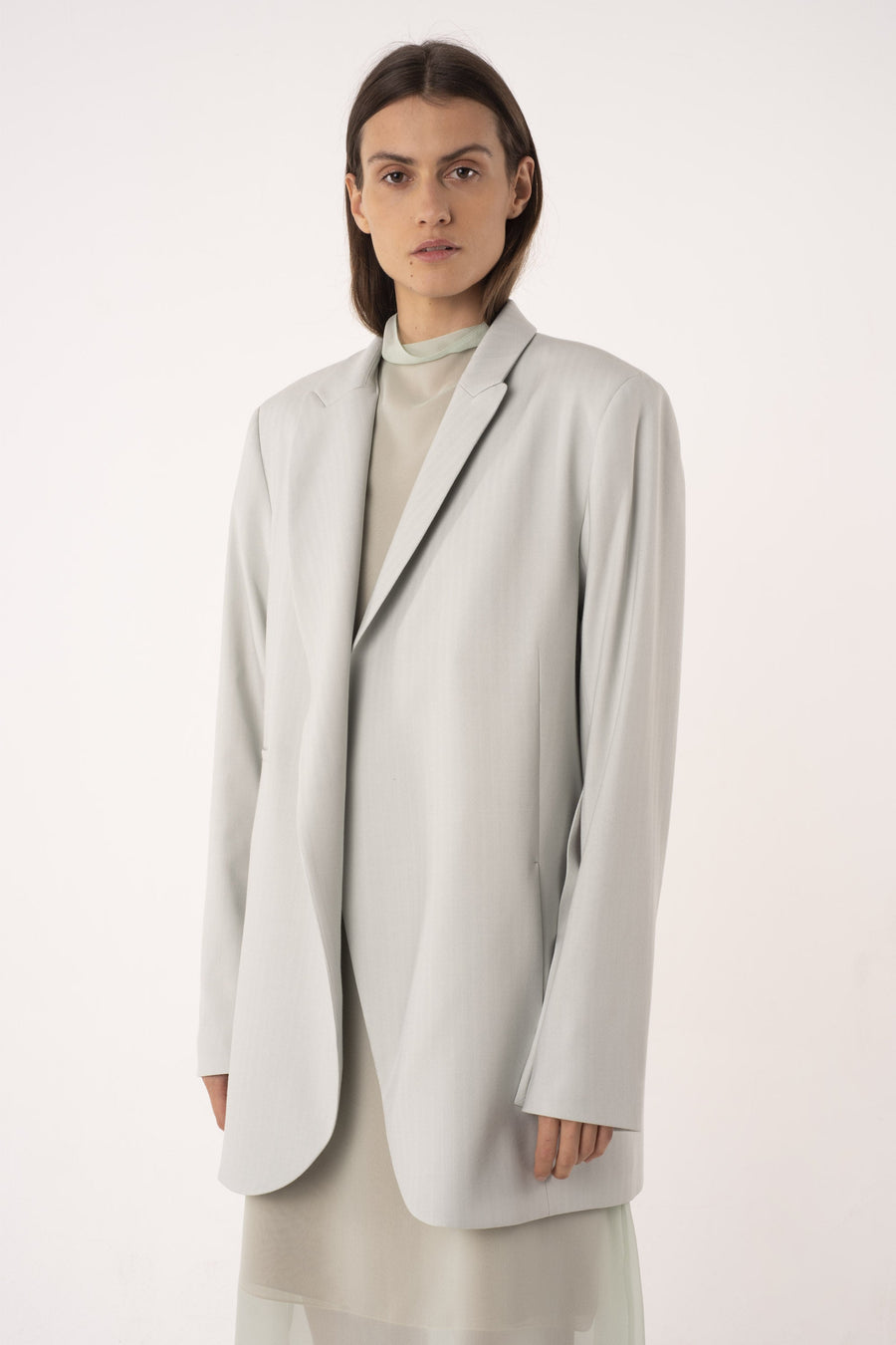 Sage viscose&wool belted jacket