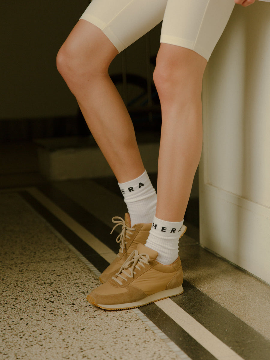 Camel leather marathon unisex sneakers