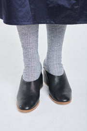 Navy melange linen socks