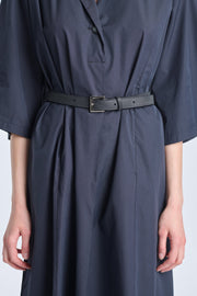 Black thin leather belt