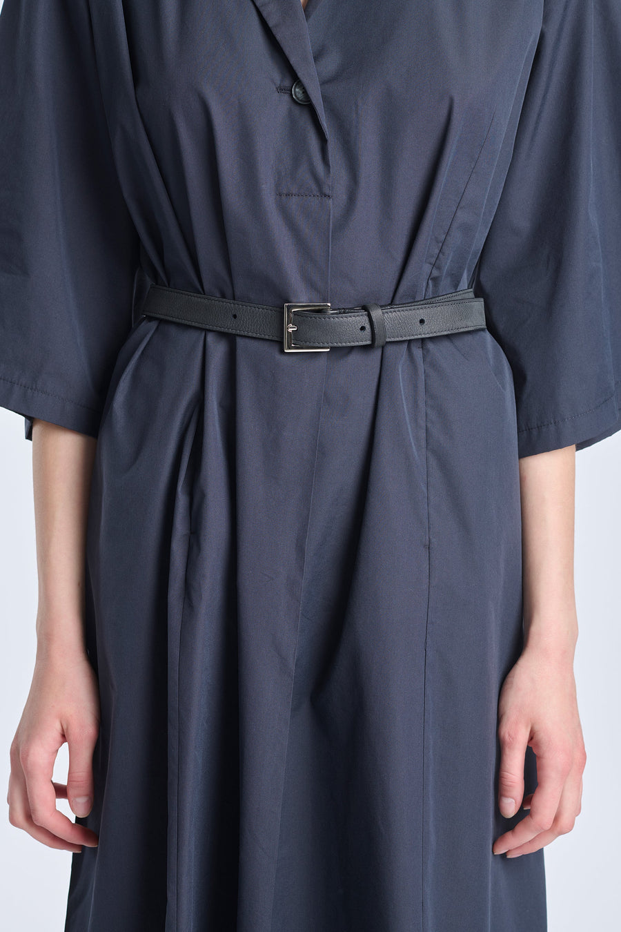 Black thin leather belt