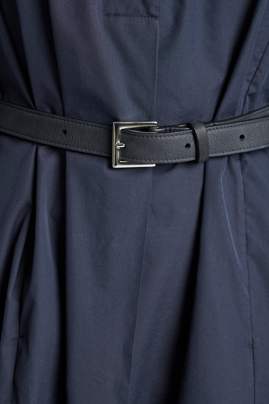 Black thin leather belt