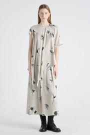 Grey viscose asymmetric blouse