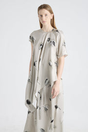 Grey viscose asymmetric blouse