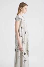 Grey viscose asymmetric blouse
