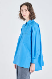 Cobalt blue luxury cotton tailored shirt