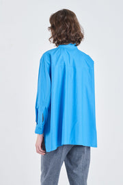 Cobalt blue luxury cotton tailored shirt
