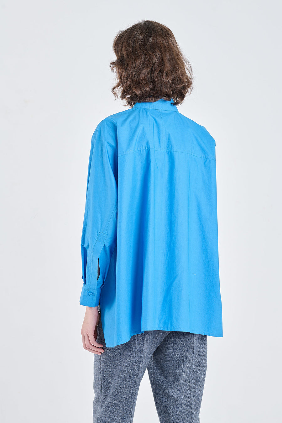 Cobalt blue luxury cotton tailored shirt