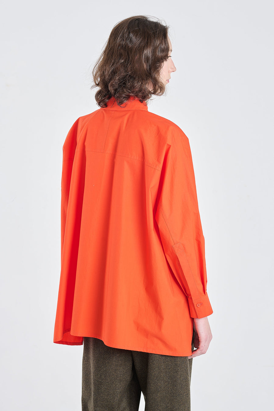 Luminous red luxury cotton tailored shirt