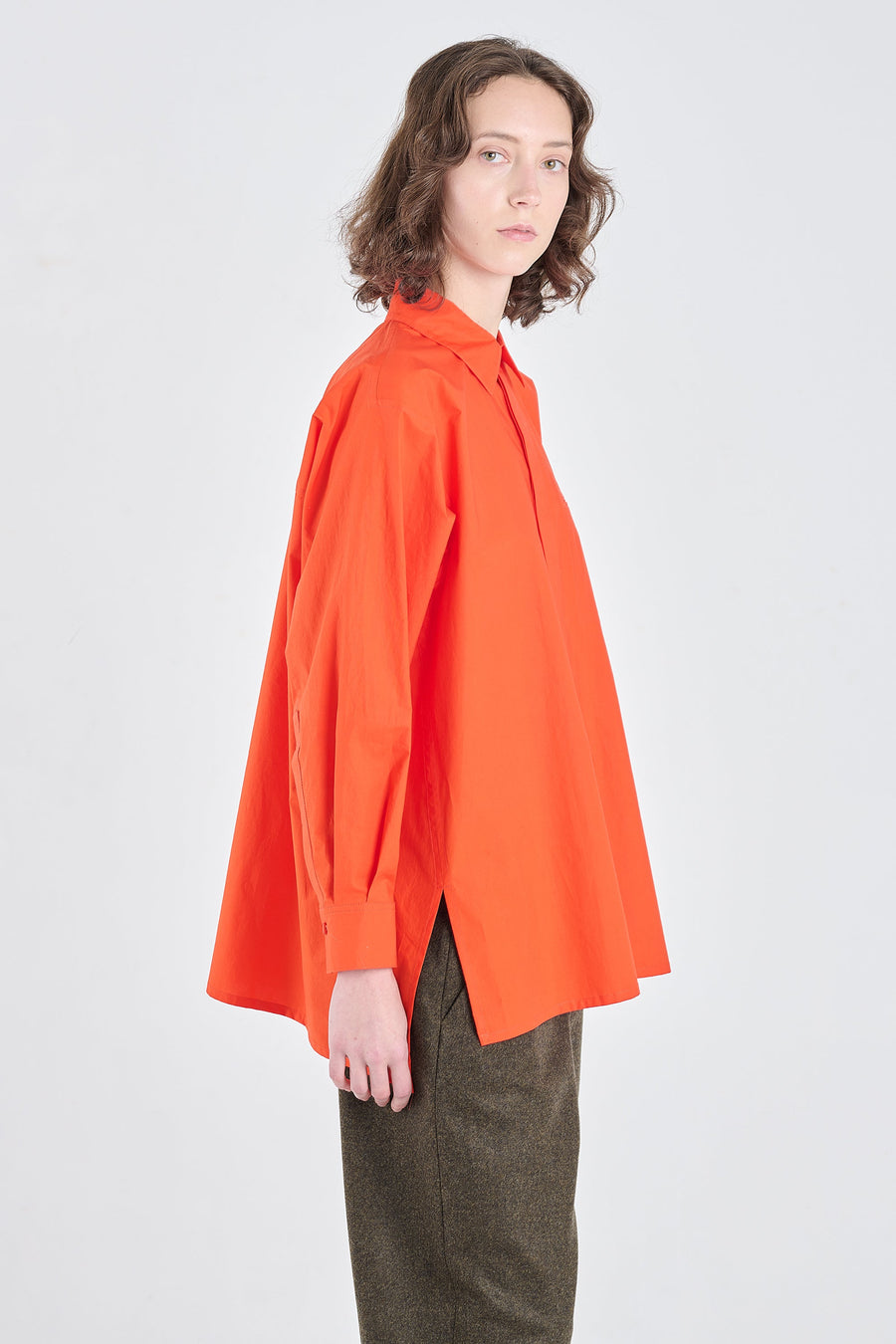 Luminous red luxury cotton tailored shirt