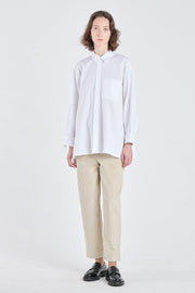White cotton textured shirt