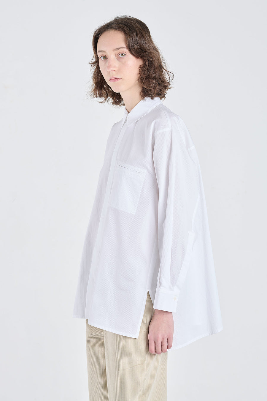 White cotton textured shirt