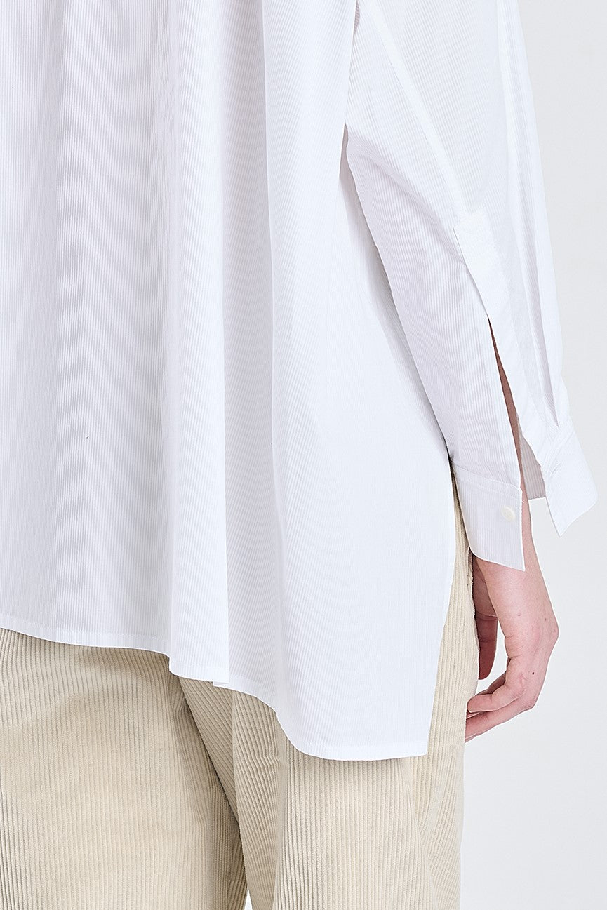 White cotton textured shirt