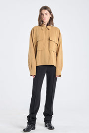 Tawny beige lyocell workwear shirt