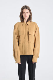 Tawny beige lyocell workwear shirt