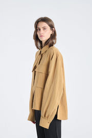 Tawny beige lyocell workwear shirt