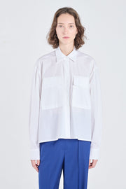 White poplin cotton workwear shirt