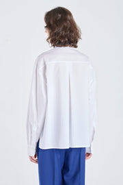 White poplin cotton workwear shirt