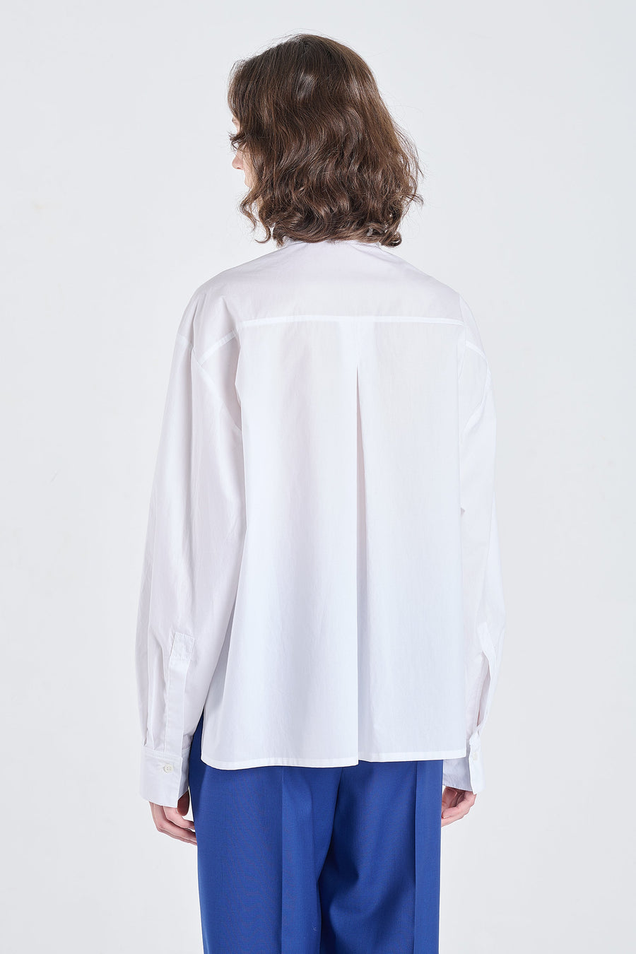 White poplin cotton workwear shirt