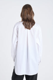 White poplin cotton layered shirt