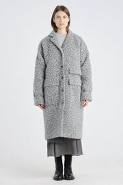 Light grey wool bouclé coat