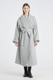 Light grey wool teddy coat