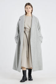 Light grey wool teddy coat
