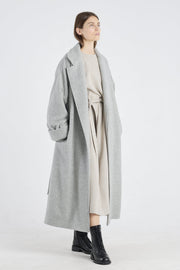 Light grey wool teddy coat