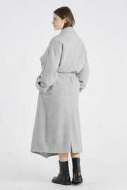 Light grey wool teddy coat