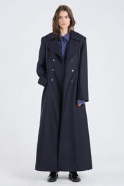Dark blue tailored winter coat